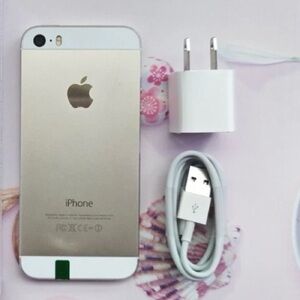 Apple iPhone with White USB Cable and Wall Charger